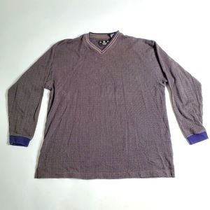 Vintage 90s J. Riggings Blue Gold Argyle Golfing Sweater V-neck Men’s Size L